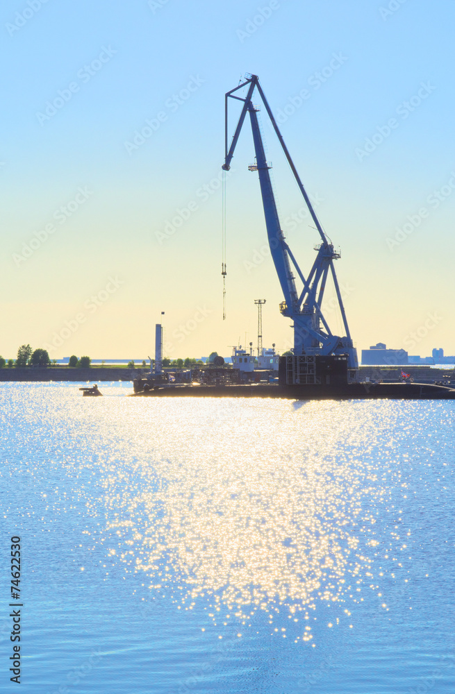 Obraz premium Port Kronstadt. The Gulf of Finland of the Baltic Sea. Russia