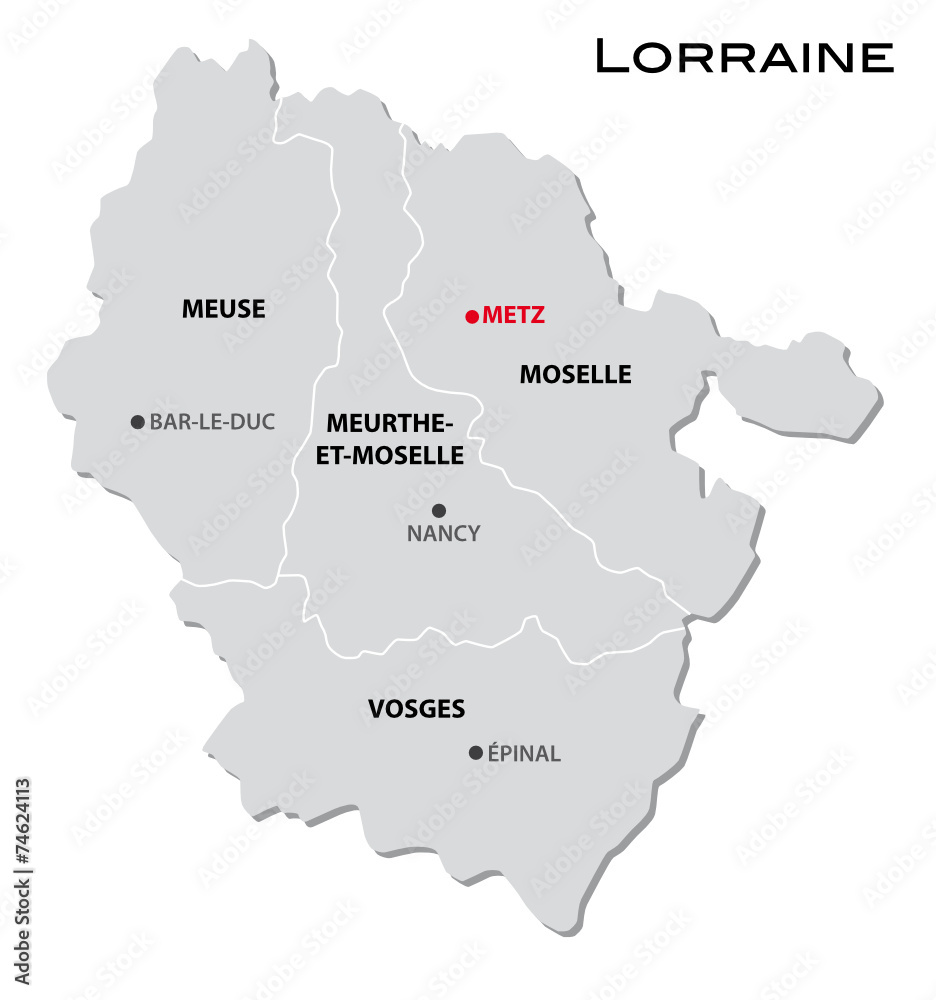 simple administrative map Lorraine