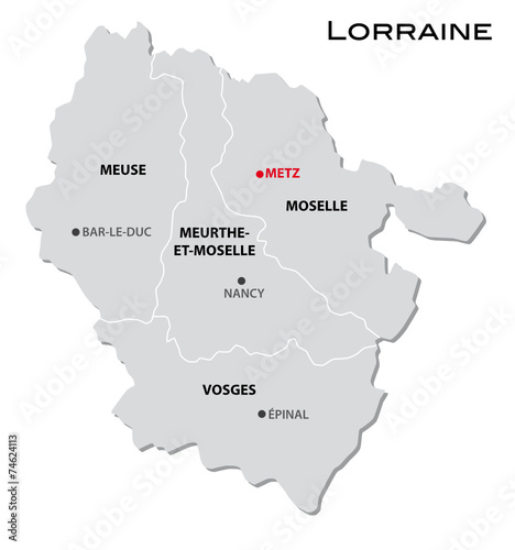 simple administrative map Lorraine