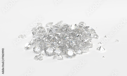 Diamonds on white background