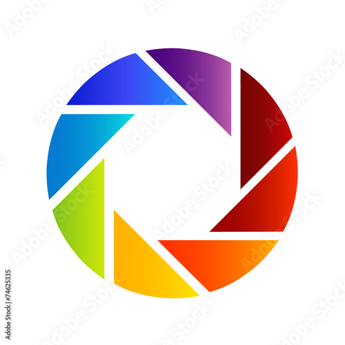 rainbow colored photography shutter