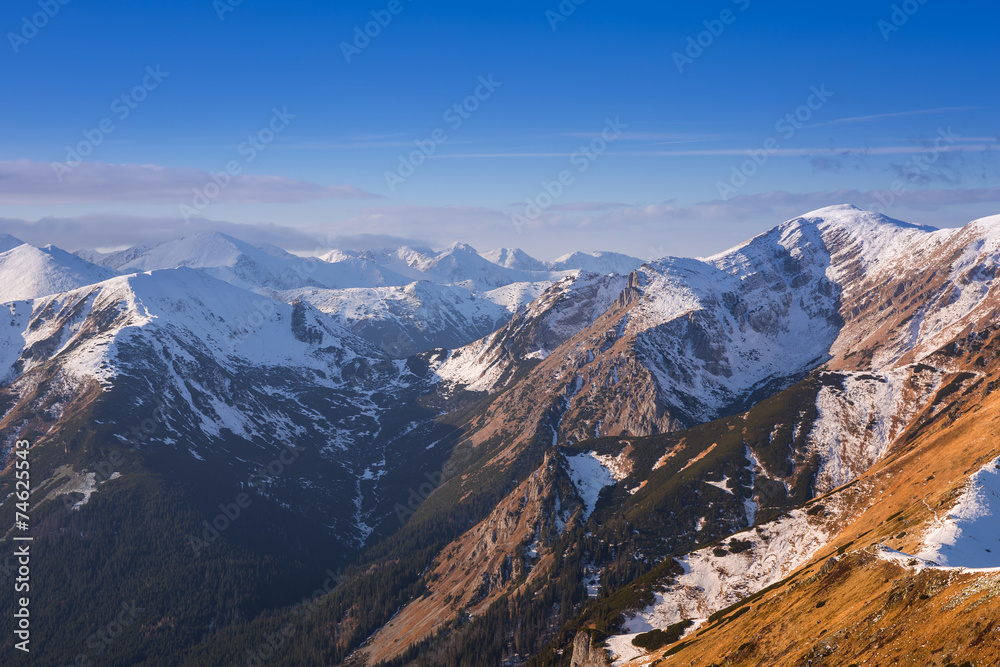 Tatra mountains in snowy winter time, Kasprowy Wierch, Poland