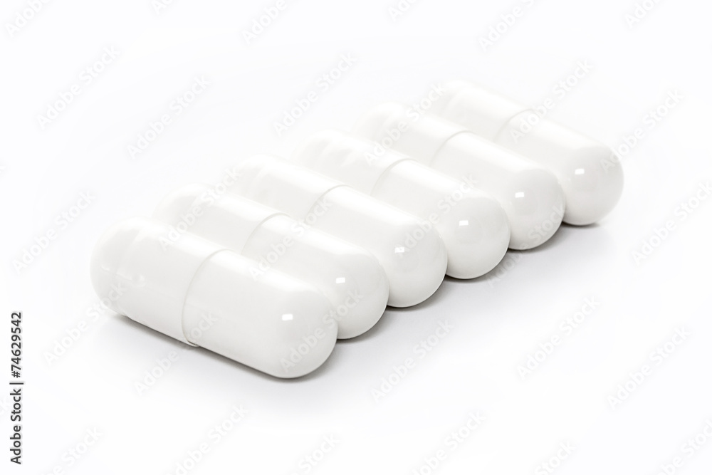 White medicine capsules White medicine capsules