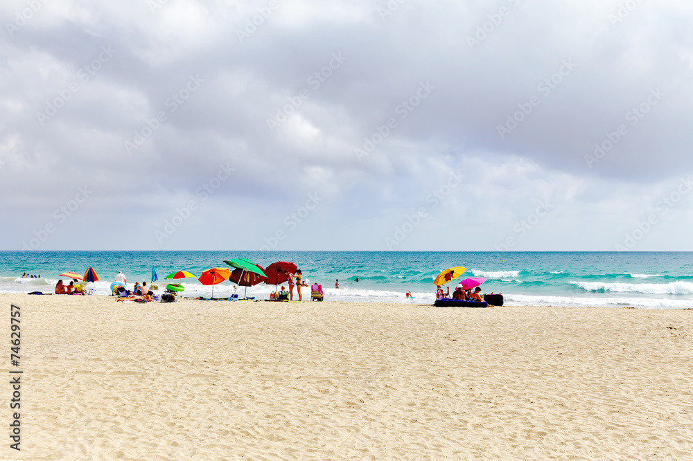 Seafront, beach,coast in Spain. Suburb of Barcelona, Catalonia Seafront, beach,coast in Spain. Suburb of Barcelona, Catalonia
