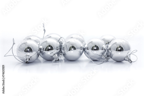 Silver christmas balls