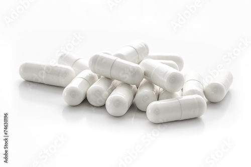 White medicine capsules photo