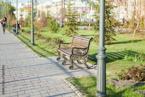 Wallpaper Mural Astrakhan. Bench on a street Torontodigital.ca