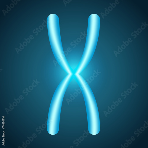 Abstract illustration of chromosome with glowing effect