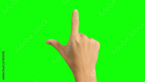 Woman Hand Multi Touch Touchscreen with Green Screen