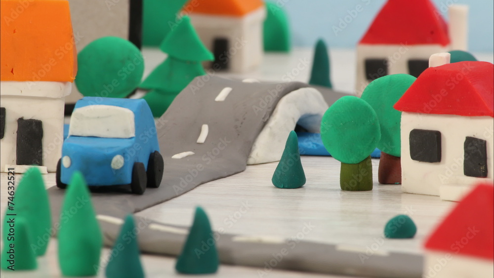 Building new road and houses - city planning concept