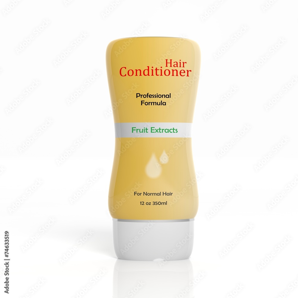 3D Hair Conditioner plastic bottle isolated on white background 3D Hair Conditioner plastic bottle isolated on white background
