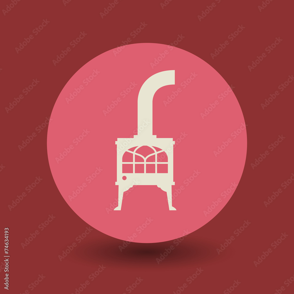 Fototapeta premium Oven stove symbol, vector