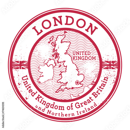 Grunge rubber stamp with words United Kingdom, London