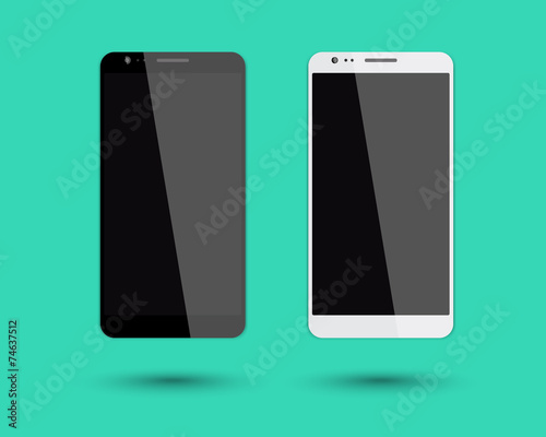 2 big smartphones mockup vector illustration, eps10