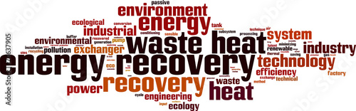 Energy recovery word cloud concept. Vector illustration