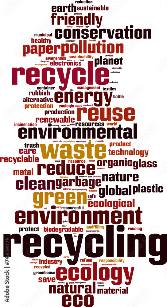 Obraz premium Recycling word cloud concept. Vector illustration