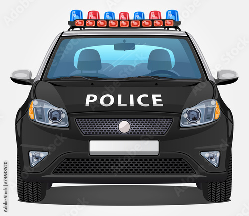 Vector Police Car #2 - Front view | Visible interior version