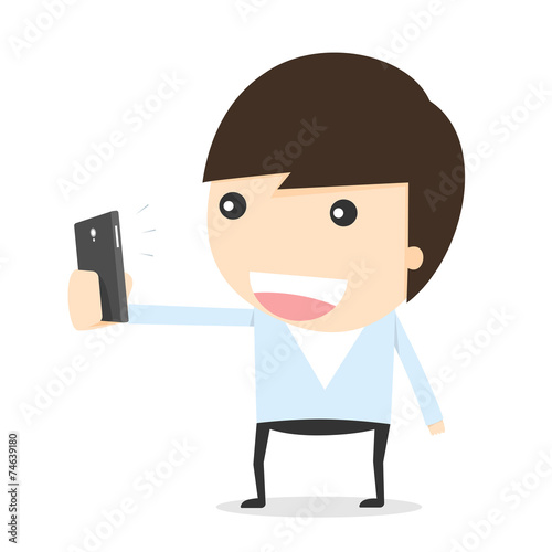 selfie cartoon concept