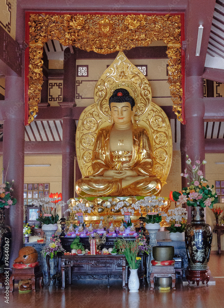 Obraz premium Buddhafigur in einer Pagode