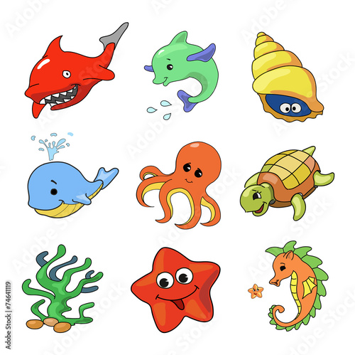 illustration of Sea Animals Collection