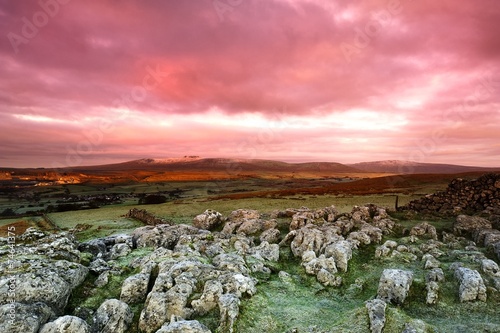 Pink Skies over the Yorkshire Fells photo
