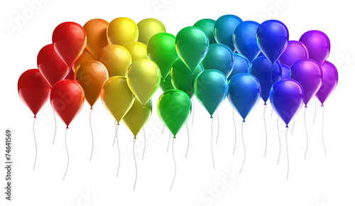 Ballons in Regenbogenfarben