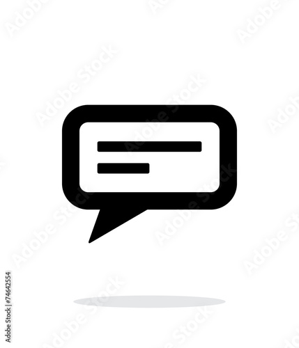 Text bubble icon on white background.