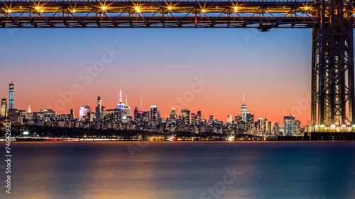 GWB and NYC skyline at sunset
