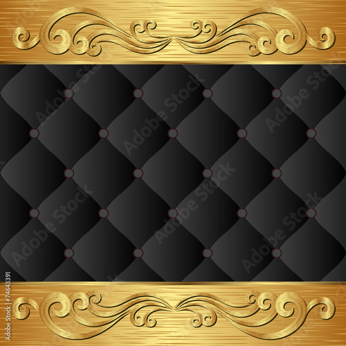 black background with golden ornament