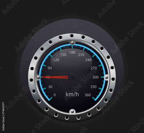 speedometer illustration with glowing indicator