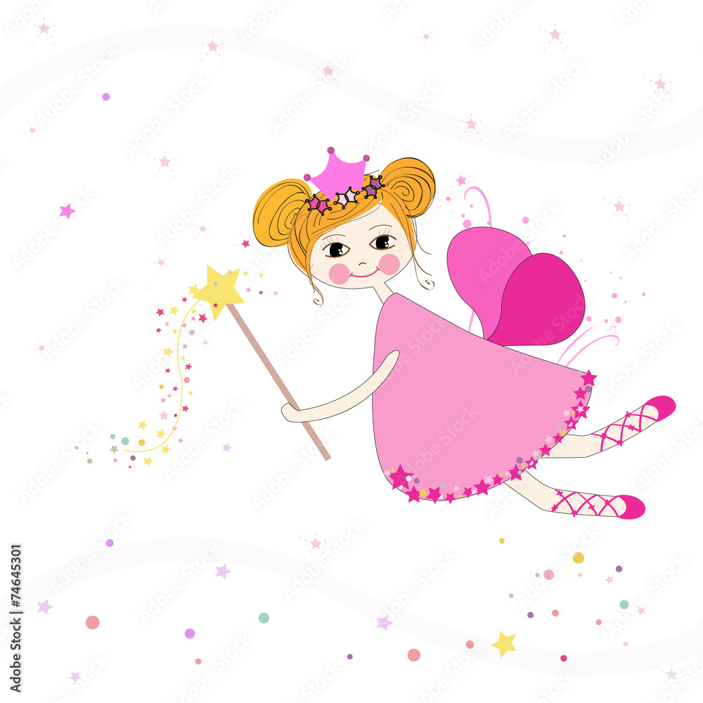 Lovely fairy with stars vector background Lovely fairy with stars vector background