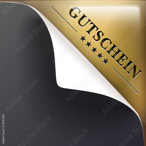 Ecke Gutschein Gold transparent auf Grau