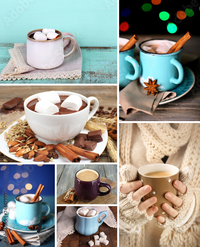 Hot drinks collage