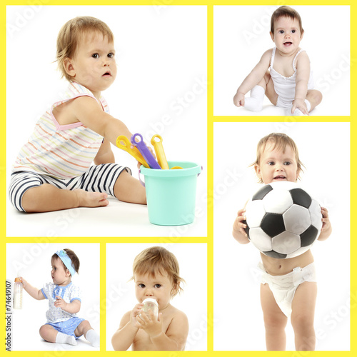 Cute little child collage