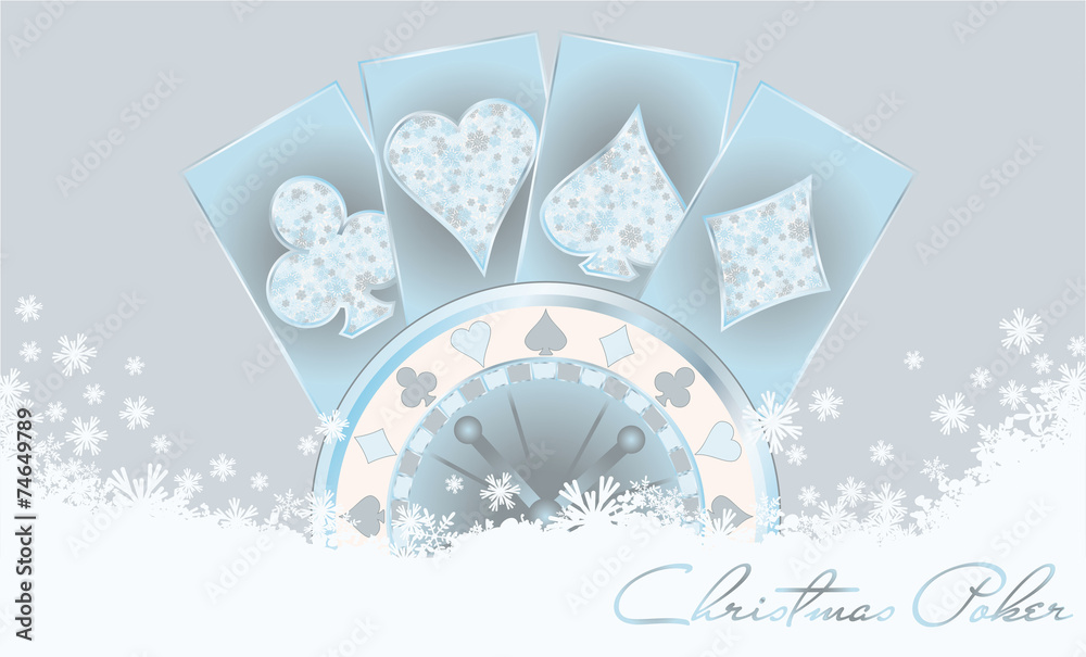 Naklejka premium Christmas poker greeting card, vector illustration
