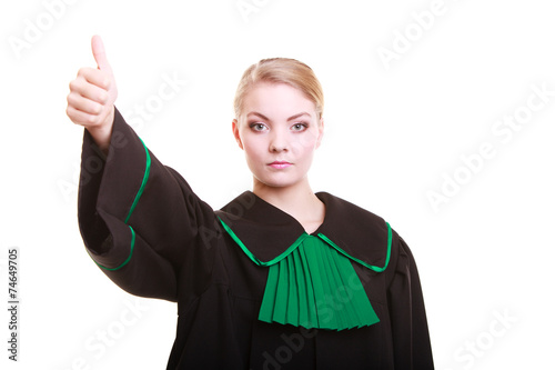 Young female lawyer attorney wearing classic polish black green