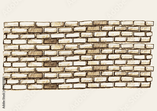 Sketch illustration of brick wall