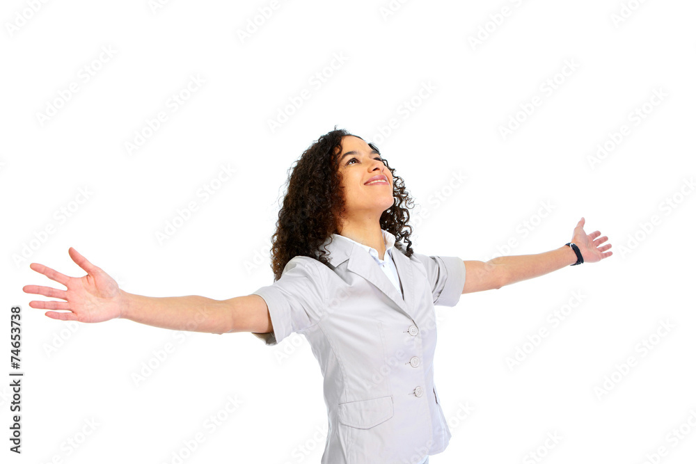 Happy business woman.