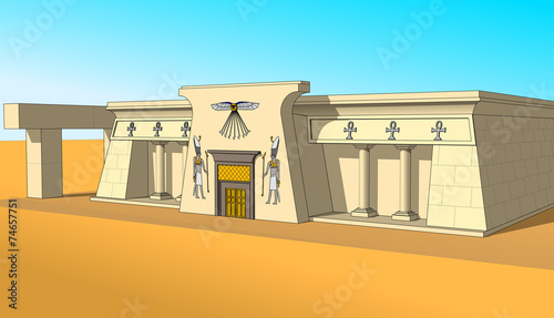 Building in Egyptian style, right side view
