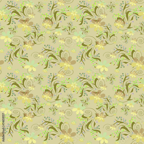 Flowers retro abstract seamless pattern texture background © fuzzyfox