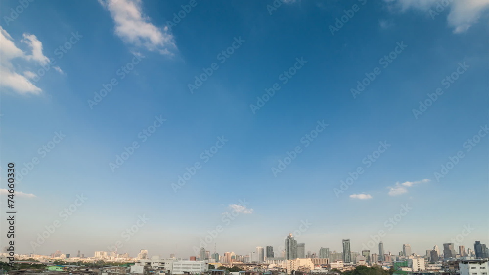 Timelapse of passing clouds with high building Timelapse of passing clouds with high building