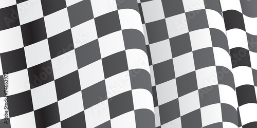 Background with waving racing Flag. Vector