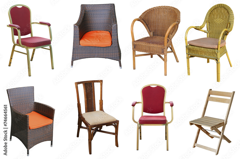 Collection of different chairs. Collection of different chairs.