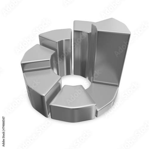Business Growth Chrome 3D Pie Chart