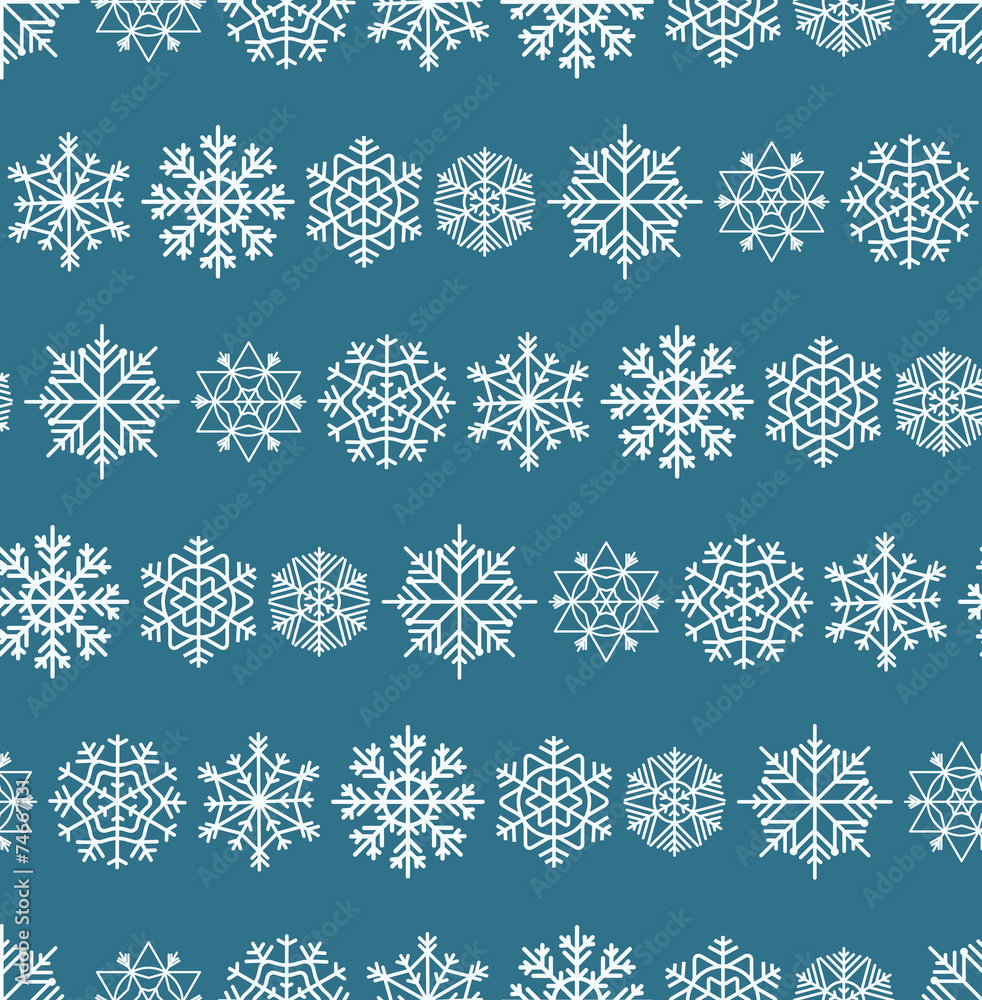 Winter seamless background with snowflakes. Christmas greeting c Winter seamless background with snowflakes. Christmas greeting c
