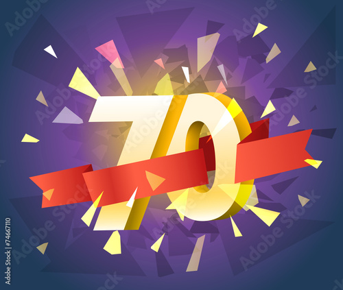 Sale banner template. Digits with red ribbon