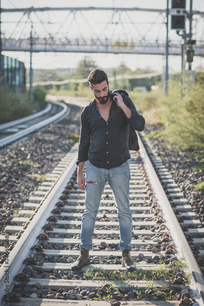 young handsome attractive bearded model man young handsome attractive bearded model man