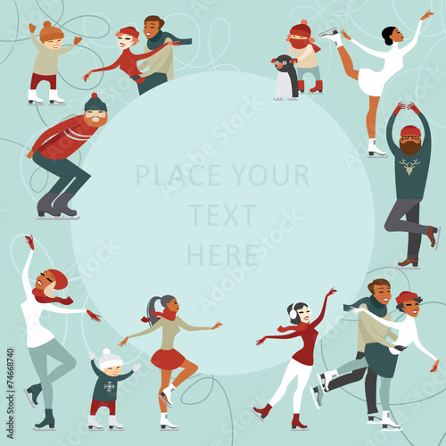 Ice rink invitation design with copy space