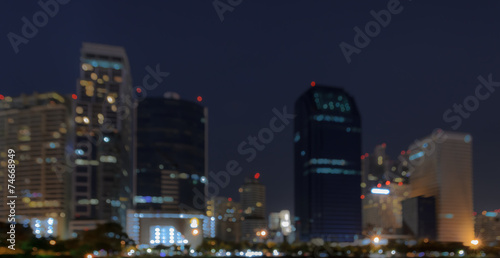City skyline at night - Blurred bokeh background