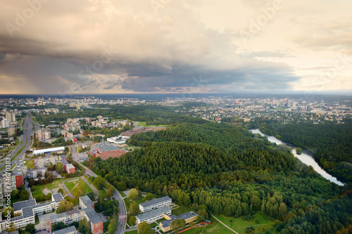 Aerial view of Vilnius taken from a tv tower